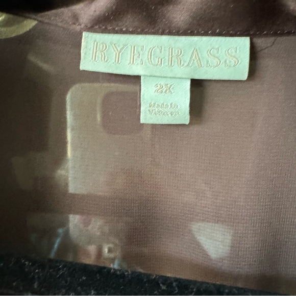 Sheer brown tie neck blouse size 2x - Picture 4 of 8